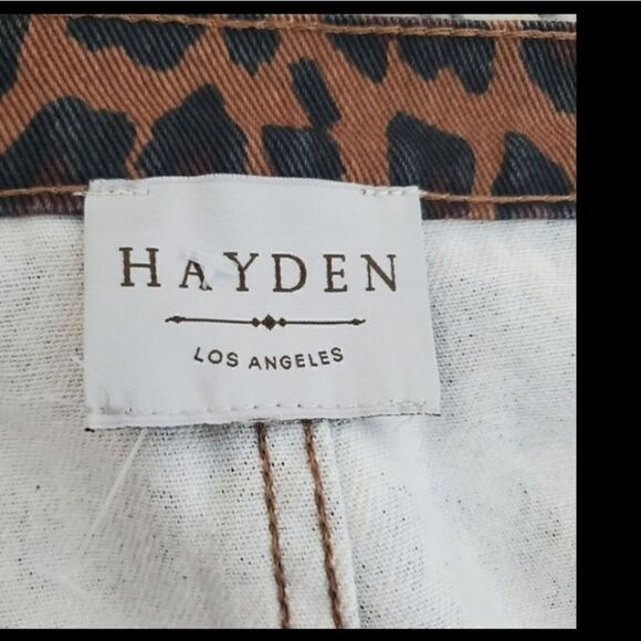 Hayden Brown Leopard Print Denim Skirt Size Large - Picture 5 of 6